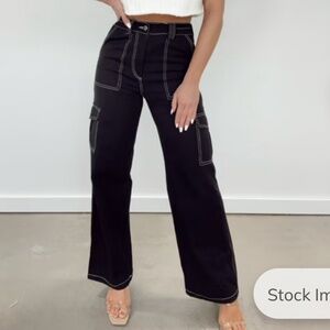 Black Cargo Style Pants